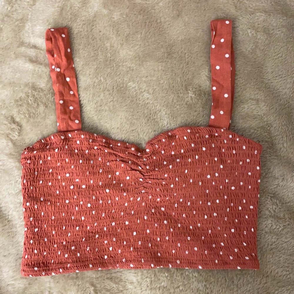 Pink polka dot top